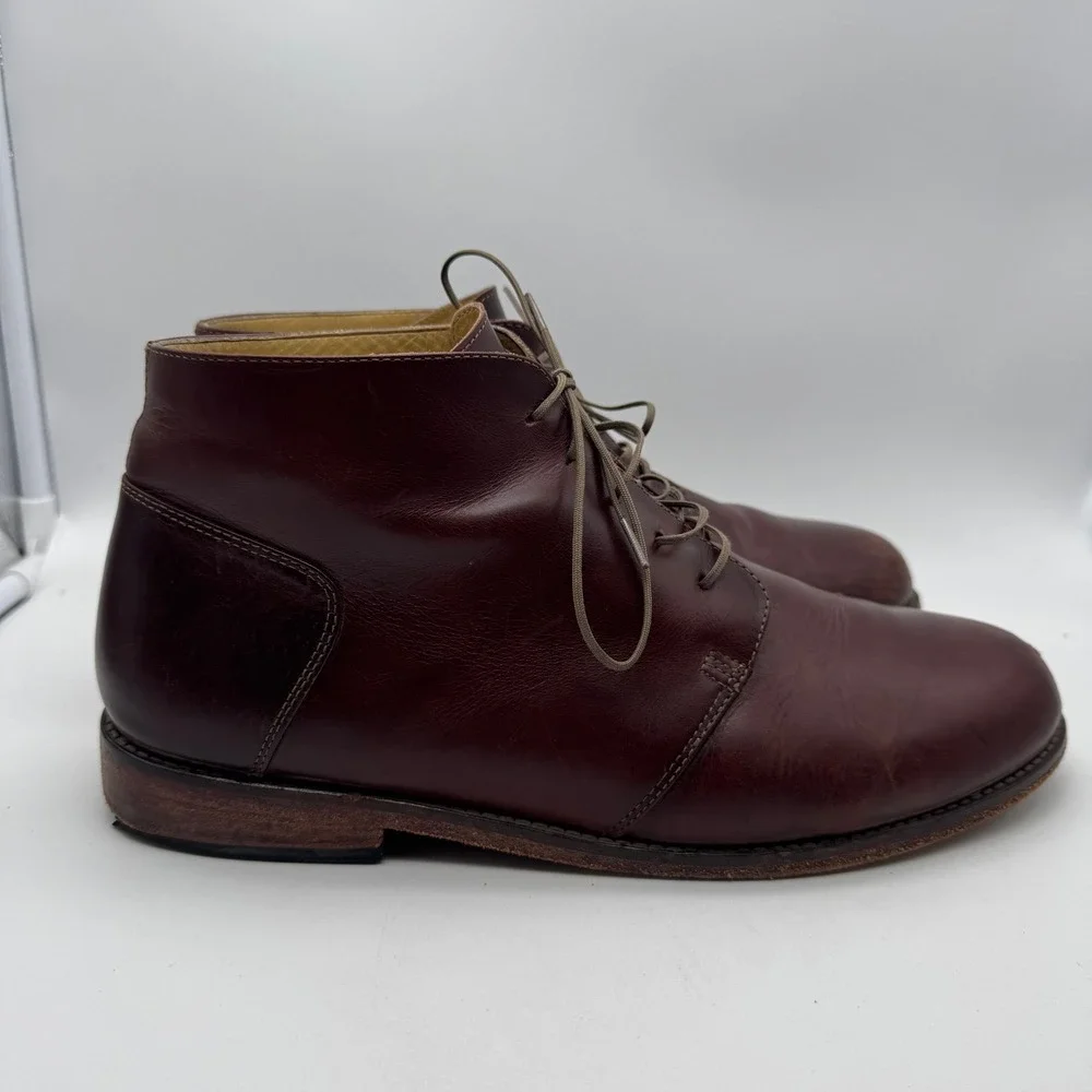 Men's Nisolo Brown Leather Chukka Ankle Boots Lace Up Size 10